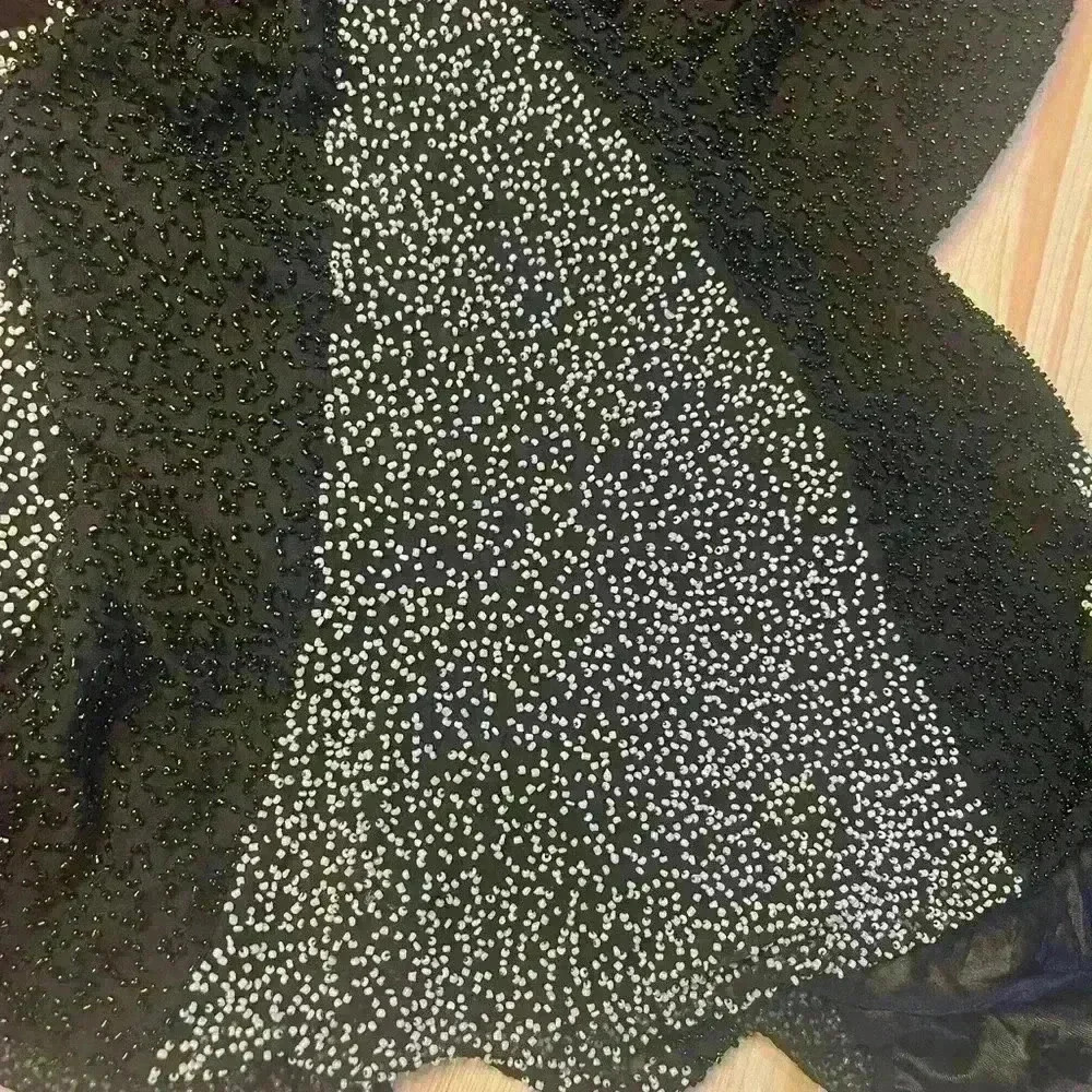 Beaded Black & White Dress Cassandra Stone Evening Cocktail Party Size 6 EUC - Picture 5 of 10